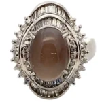 Pt/Pm900 シリマナイトキャッツアイ ダイヤ 4.88ct 10.7gの参考買取価格