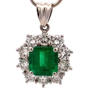 Pt･Pm900 エメラルド ダイヤ ネックレス/ペンダントトップ 1.75ct
