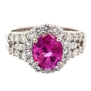 Pt･Pm900 ピンクサファイア ダイヤ 2.17ct
