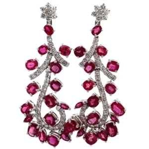 K18 ルビー ダイヤ ピアス 10.43ct