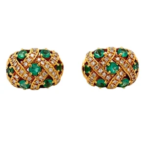 K18 エメラルド ダイヤ ピアス 1.30ct