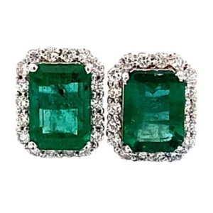 K18 エメラルド ダイヤ ピアス 1.58・1.58ct
