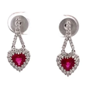 K18 ルビー ダイヤ ピアス 1.00ct