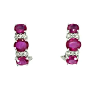 K18 ルビー ダイヤ イヤリング 1.45ct