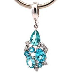 Pt･Pm900 パライバトルマリン ダイヤ ネックレス/ペンダントトップ 2.44ct 4.9g