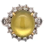 Pt900/K18 クリソベリルキャッツアイ ダイヤ リング 8.86ct 12.1gの参考買取価格