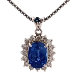 Pt･Pm850 サファイア ダイヤ ネックレス/ペンダントトップ 4.89ct