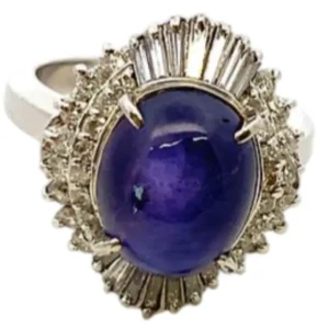 Pt･Pm900 スターサファイア ダイヤ リング 7.45ct