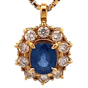 K18 サファイア ダイヤ ネックレス/ペンダントトップ 0.75ct