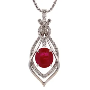 K18WG ルビー ダイヤ ネックレス/ペンダントトップ 4.029ct