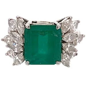 Pt･Pm900 エメラルド ダイヤ リング 3.59ct