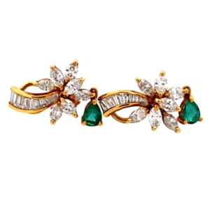 K18 エメラルド ダイヤ イヤリング 0.62ct