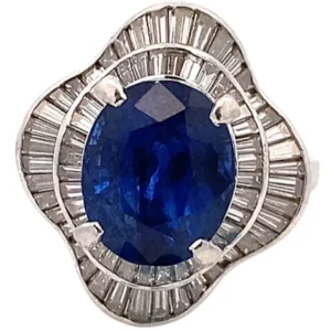 Pt･Pm900 サファイア ダイヤ 5.84ct