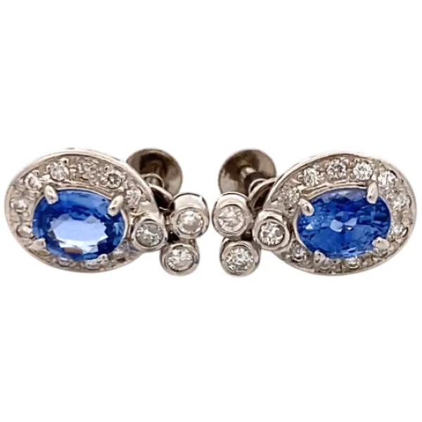 Pt・Pm850 サファイア ダイヤ イヤリング 1.25・0.84ct 」の参考