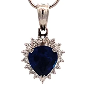 Pt･Pm900 サファイア ダイヤ ネックレス/ネックレストップ 2.66ct