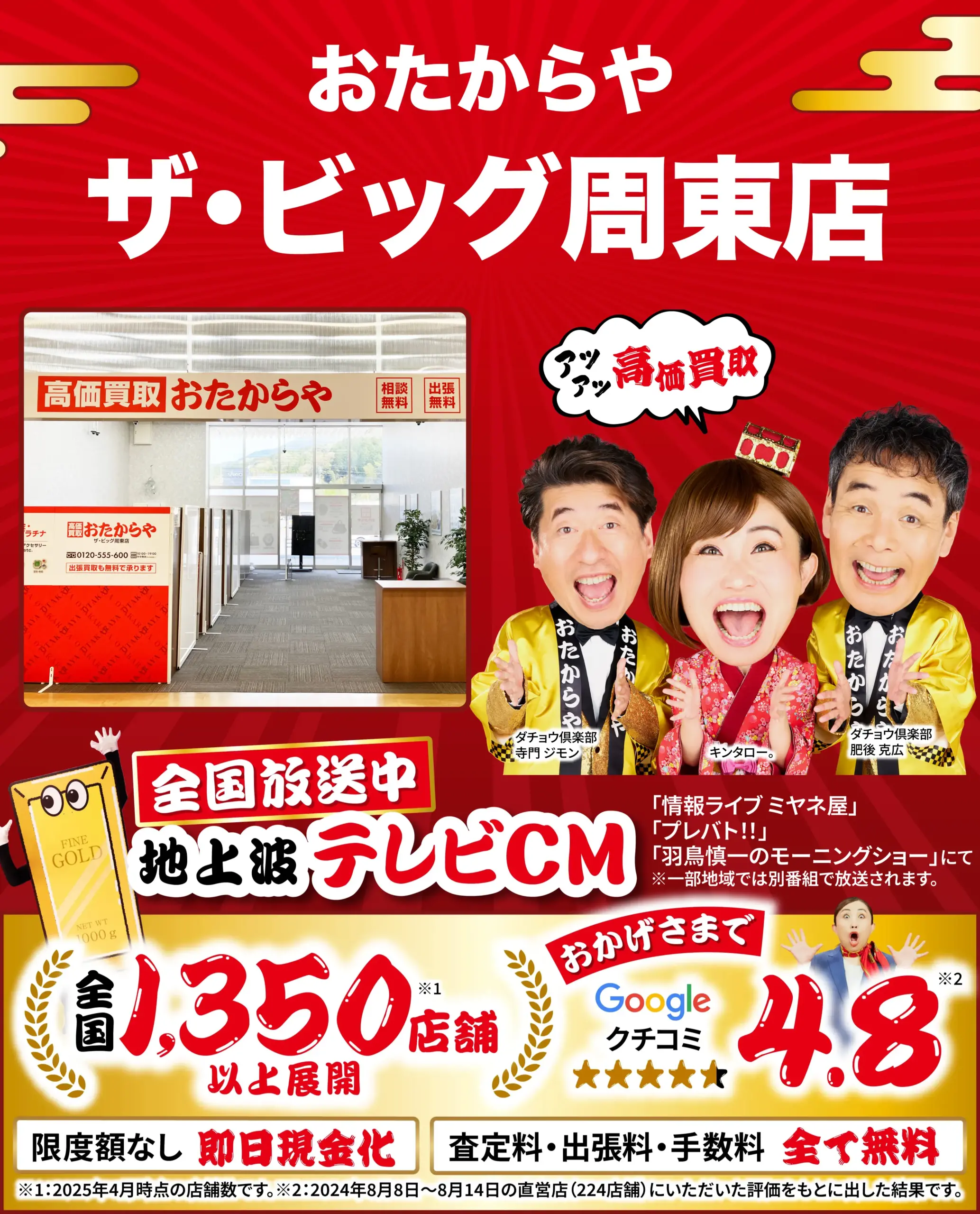 ダイヤモンド・宝石高価買取！googleクチコミ4.8、全国1,200店舗以上！