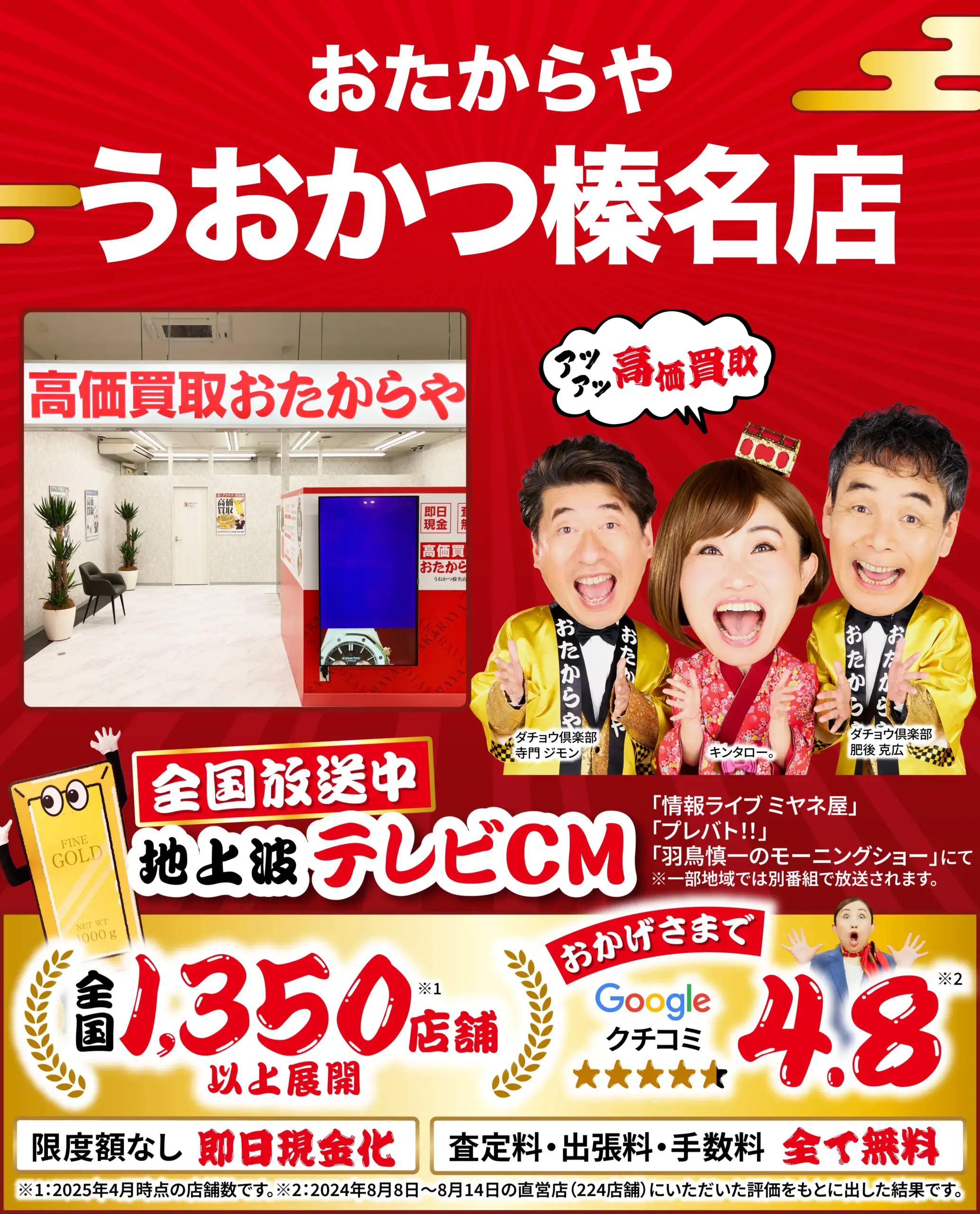 ダイヤモンド・宝石高価買取！googleクチコミ4.8、全国1,200店舗以上！