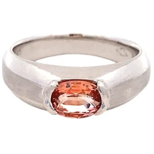 Pt/Pm900 パパラチアサファイア リング 1.293ct