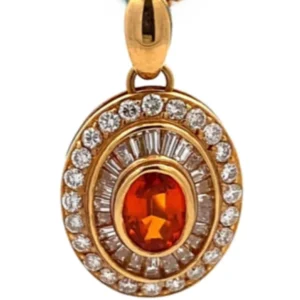 K18 ガーネット ダイヤ ネックレス/ペンダントトップ 1.14ct