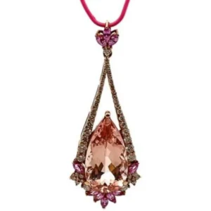 K18 モルガナイト 多色石 ネックレス/ペンダントトップ 14.45ct