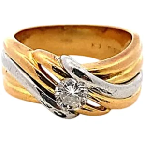 Pt900/K18 ダイヤモンド リング 0.3ct