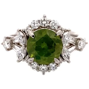 Pt/Pm900 デマントイドガーネット ダイヤ 指輪 2.38ct