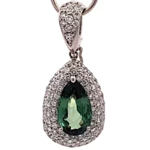 Pt･Pm900 インド産アレキサンドライト ダイヤ ネックレス ペンダントトップ 2.231ct 5.9g