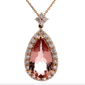 K18 モルガナイト ダイヤ ネックレス/ペンダントトップ 5.51ct