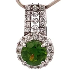 Pt/Pm900 デマントイドガーネット ダイヤ ネックレス/ペンダントトップ 1.29ct