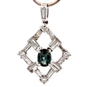 Pt・Pm950 アレキサンドライト ダイヤ ネックレス/ペンダントトップ 0.49ct 2.4g