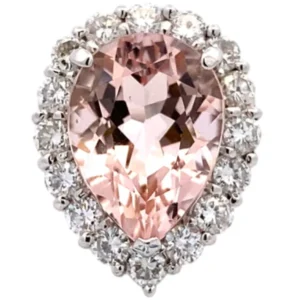 Pt/Pm900 モルガナイト ダイヤ リング 6.36ct