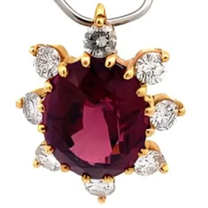 K18 ロードライトガーネット ダイヤ ネックレス/ペンダントトップ 7.63ct
