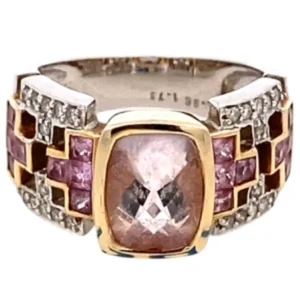 K18 モルガナイト 多色石 リング 1.73ct