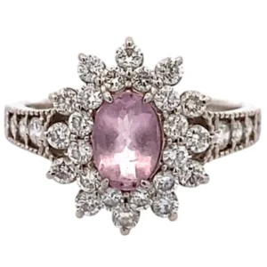 Pt/Pm900 モルガナイト ダイヤ リング 0.53ct