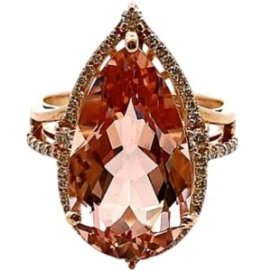 K18 モルガナイト ダイヤ リング 9.45ct