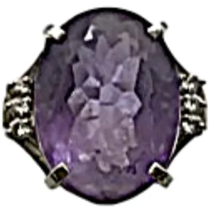 Pt･Pm900 アメジスト ダイヤ リング 9.09ct 7.5g