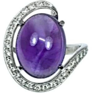 Pt･Pm900 アメジスト ダイヤ リング 7.48ct 7.7g
