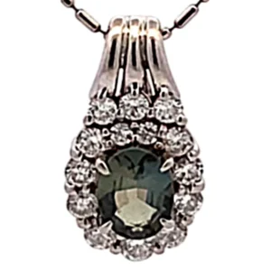 Pt850/Pt900 アレキサンドライト ダイヤ ネックレス/ペンダントトップ 0.58ct 4.8g