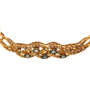 Pt900/K18 アレキサンドライト ダイヤ ネックレス/ペンダントトップ 1.27ct 42.2g