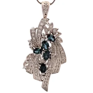 K18WG/K14WG アレキサンドライト ダイヤ ネックレス/ペンダントトップ 1.45ct 9.1g