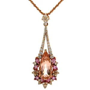 K18 モルガナイト 多色石 ネックレス/ペンダントトップ 4.47ct
