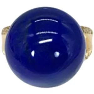 K18 ラピスラズリ ダイヤ リング 0.2ct