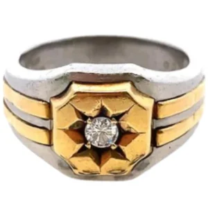Pt900/K18 ダイヤモンド リング 0.2ct