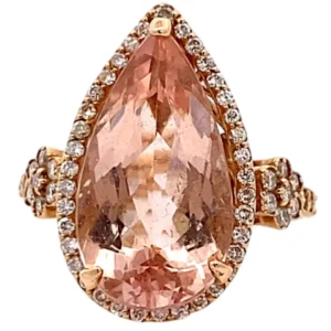 K18 モルガナイト ダイヤ リング 5.96ct