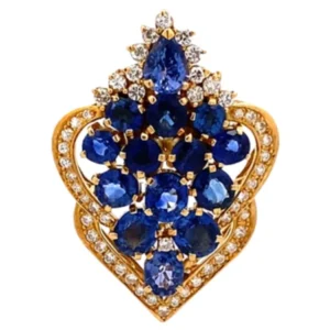 K18 ブルーサファイア ブローチ 5.55ct