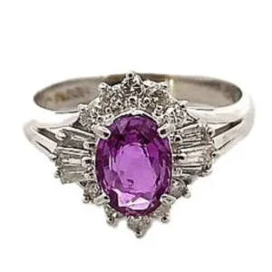 Pt･Pm850 ピンクサファイア リング 0.95ct