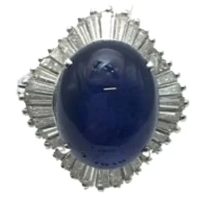 Pt900 スターサファイア リング 16.28ct