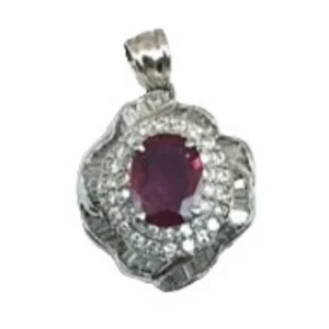 Pt･Pm900 ルビー ダイヤ ペンダントトップ 2.03・1.278ct