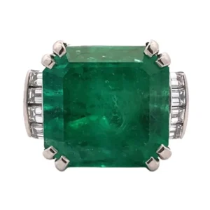 Pt･Pm900 コロンビア産エメラルド・ダイヤモンド リング 23.29ct