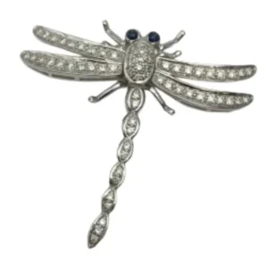 K18 サファイア・ダイヤ ブローチ 0.15ct